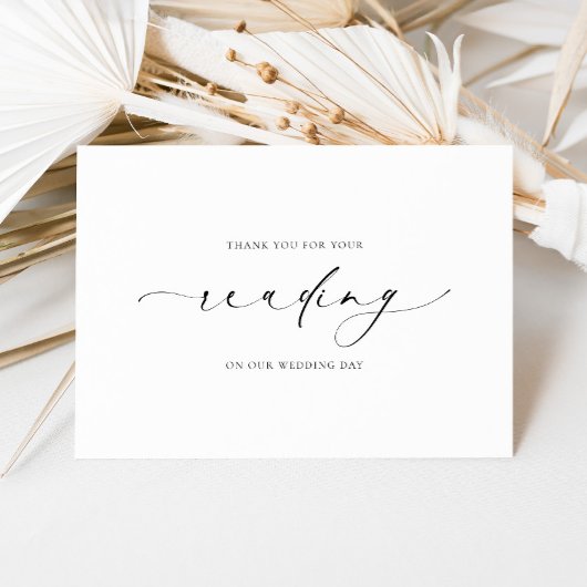 Ellesmere dank u voor uw lezing bruiloft kaart