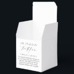 Ellesmere Een Italiaanse traditie 5 gesuikerde ama Bedankdoosjes<br><div class="desc">Deze gesuikerde amandelen bruiloft gunst box voorzien van een minimalistisch ontwerp en kalligrafie kop. Personaliseer het vak met uw namen,  de scriptkop kan niet worden bewerkt. Voor meer geavanceerde aanpassing van dit ontwerp,  selecteert u gewoon de knop "Aanpassen" hierboven.</div>