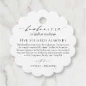 Ellesmere Een Italiaanse traditie 5 gesuikerde ama Bedankjes Labels (Voorkant)