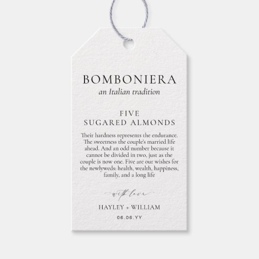 Ellesmere Een Italiaanse traditie 5 gesuikerde ama Cadeaulabel (Voorkant)