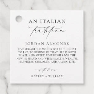 Ellesmere Een Italiaanse traditie van gesuikerde a Bedankjes Labels