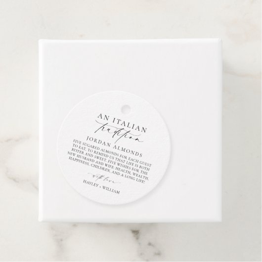 Ellesmere Een Italiaanse traditie van gesuikerde a Bedankjes Labels (In situ)