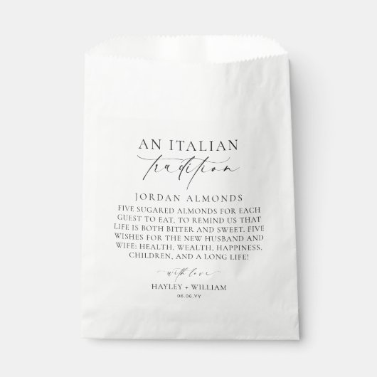 Ellesmere Een Italiaanse traditie van gesuikerde a Bedankzakje (Voorkant)