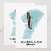 Ellesmere eiland Canada kaart poster (Voorkant / Achterkant)