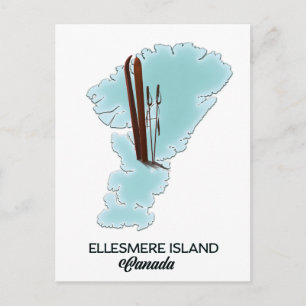 Ellesmere eiland Canada kaart poster