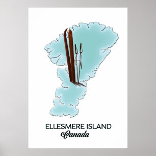 Ellesmere eiland Canada kaart poster