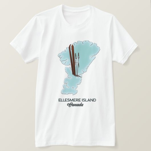 Ellesmere eiland Canada kaart poster T-shirt (Design voorkant)
