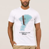 Ellesmere eiland Canada kaart poster T-shirt (Voorkant)