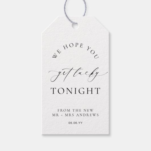 Ellesmere Get Lucky Tonight Loterij Ticket Bruilof Cadeaulabel (Voorkant)