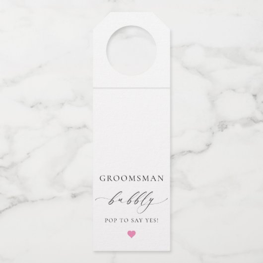 Ellesmere Groomsman Bubble Bottle Hanger Label (Voorkant)