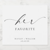 Ellesmere Haar favoriete voorstander Likeurfles Etiket (Enkel label)