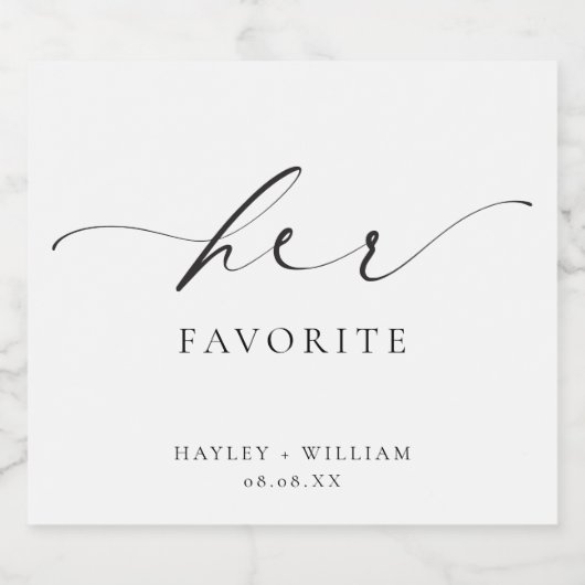 Ellesmere Haar favoriete voorstander Likeurfles Etiket (Enkel label)