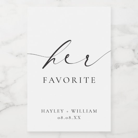 Ellesmere Haar favoriete voorstander Wijn Etiket (Enkel label)