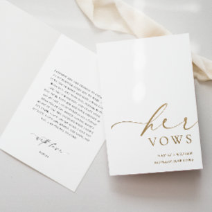 Ellesmere her Vows Wedding Gold Foil Kaart