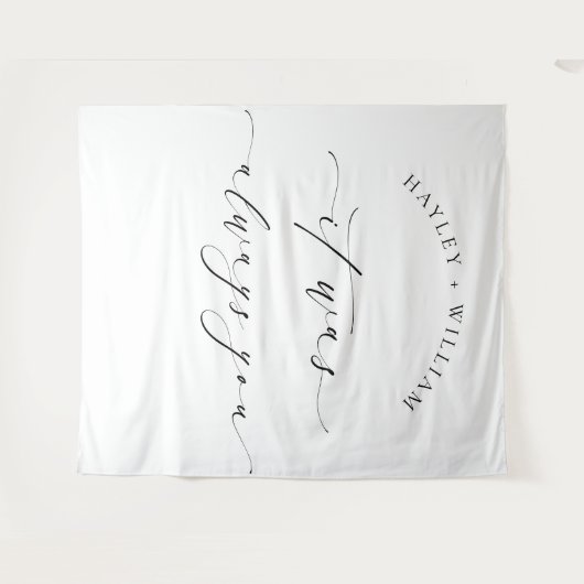 Ellesmere Het was altijd je bruiloft achtergrond Wandkleed (Voorkant (horizontaal))