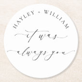 Ellesmere Het was altijd jouw bruiloft Ronde Kartonnen Onderzetter (Voorkant)