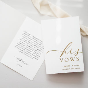 Ellesmere his Vows Wedding Gold Foil Kaart