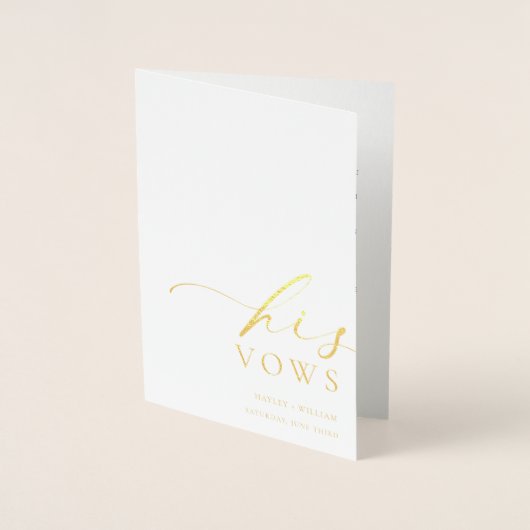 Ellesmere his Vows Wedding Gold Foil Kaart (Voorkant)