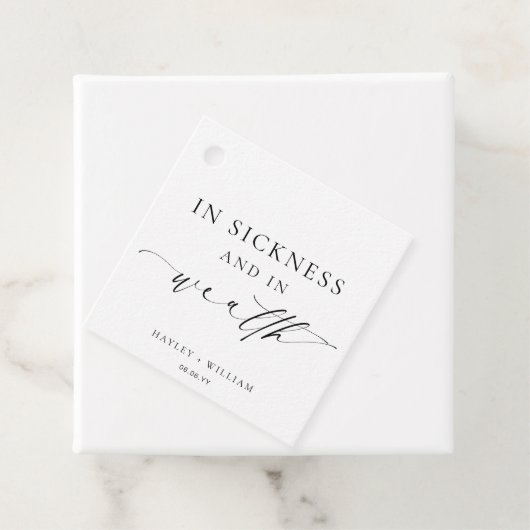 Ellesmere In Ziekte en In Rijkdom Lotto Bruiloft Bedankjes Labels (In situ)