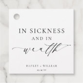 Ellesmere In Ziekte en In Rijkdom Lotto Bruiloft Bedankjes Labels (Voorkant)