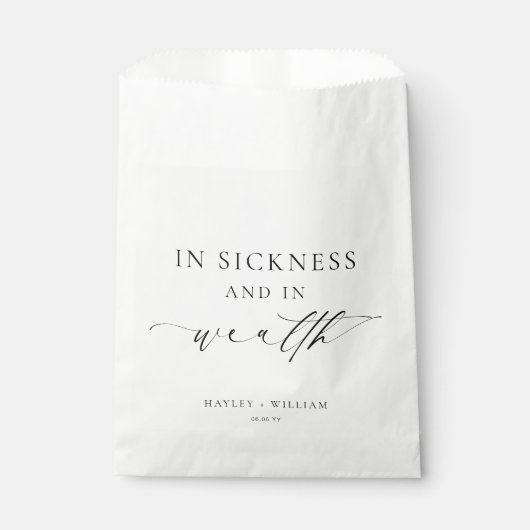 Ellesmere In Ziekte en In Rijkdom Lotto Bruiloft Bedankzakje (Voorkant)