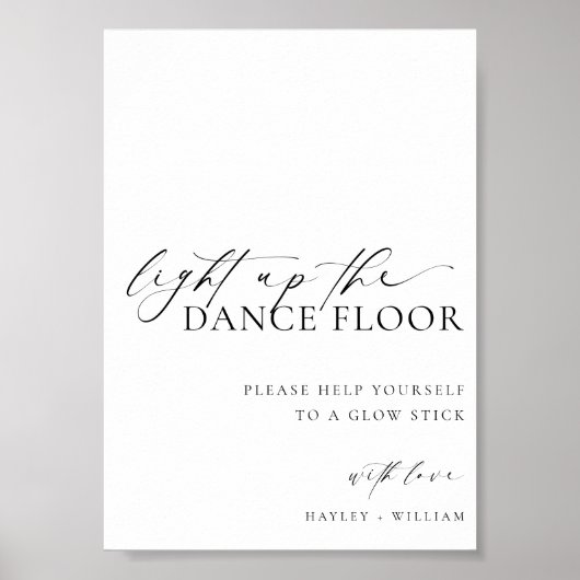 Ellesmere licht op de dansvloer Glow Stick teken Poster (Voorkant)