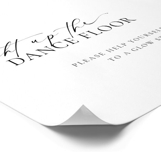 Ellesmere licht op de dansvloer Glow Stick teken Poster (Hoek)