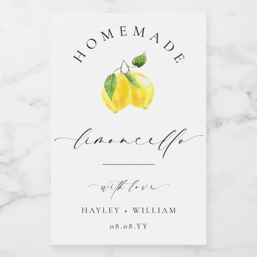 Ellesmere Limoncello Favor Wijn Etiket (Enkel label)