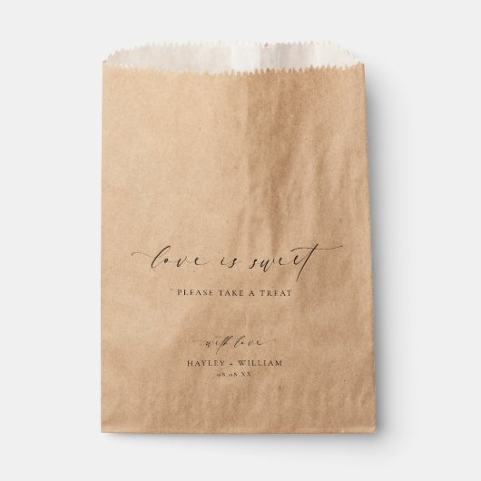 Ellesmere Love is Sweet Weddenschap Favor Bags Bedankzakje (Voorkant)
