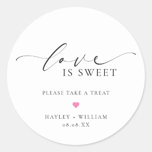 Ellesmere Love is Sweet Weddenschap Favor Ronde Sticker