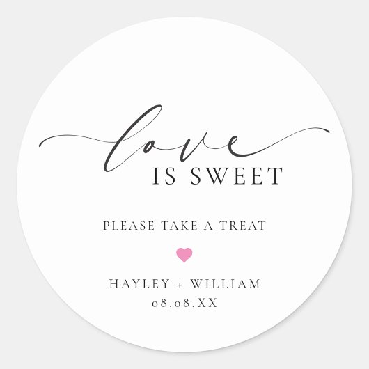 Ellesmere Love is Sweet Weddenschap Favor Ronde Sticker