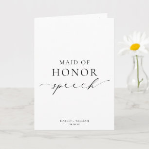 Ellesmere Maid Of Honor Wedding Speech Kaart