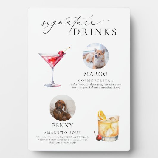 Ellesmere Minimal Pet Photo Signature Drinken Sign Fotoplaat (voorkant)