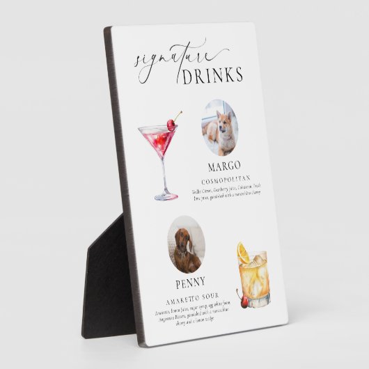 Ellesmere Minimal Pet Photo Signature Drinken Sign Fotoplaat (Zijkant)