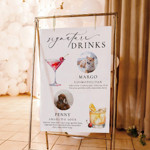 Ellesmere Minimal Pet Photo Signature Drinken Sign Poster