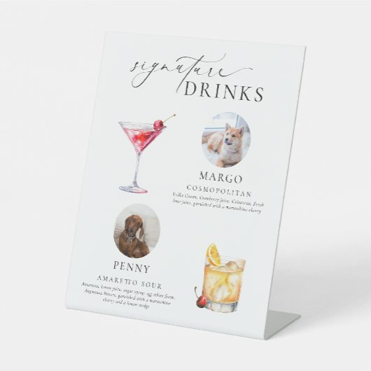 Ellesmere Minimal Pet Photo Signature Drinken Sign Reclamebord Met Voetstuk