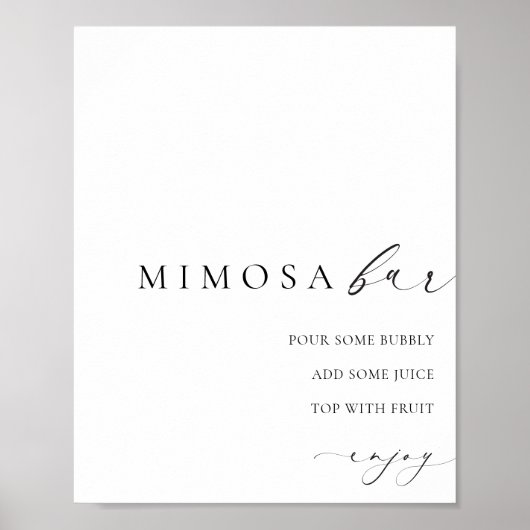 Ellesmere Minimalist Mimosa Bar Sign Poster (Voorkant)