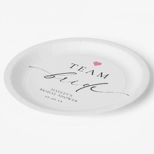 Ellesmere Minimalist Team Bride Papieren Bordje (Gekanteld)