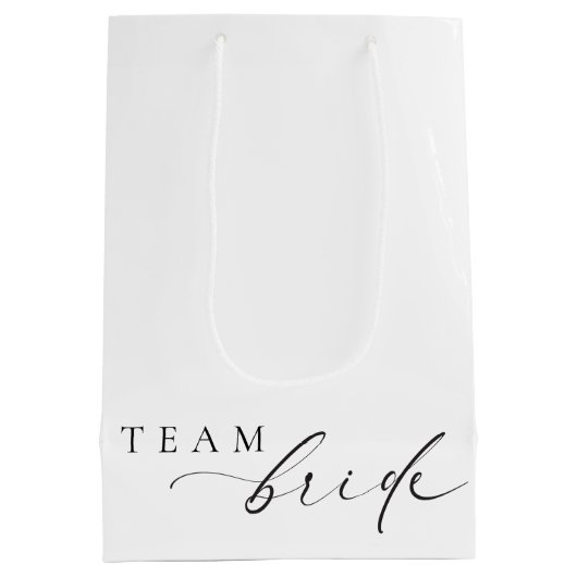 Ellesmere Minimalist Weddenschap Team Bride Medium Medium Cadeauzakje (Achterkant)