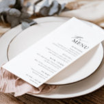 Ellesmere Minimalist Wedding Long Menu & Bedankt<br><div class="desc">Dit menu kenmerkt een modern minimalistisch ontwerp met een hand-brief manuscriptdoopvont op een witte achtergrond voor een schone en eenvoudige blik. Voeg een dank aan uw gasten op de achterkant van het menu toe of verlaat het leeg. De manuscriptrubriek is een afbeelding dat niet kan worden uitgegeven. Alle andere tekst...</div>