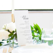Ellesmere Minimalist Wedding Long Menu & Bedankt