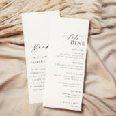 Ellesmere Minimalist Wedding Long Menu & Bedankt