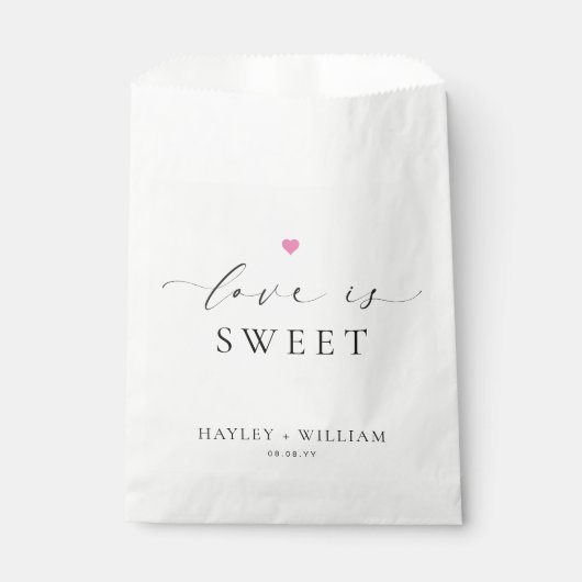 Ellesmere Minimalist Wedding Love is Sweet Wedding Bedankzakje (Voorkant)