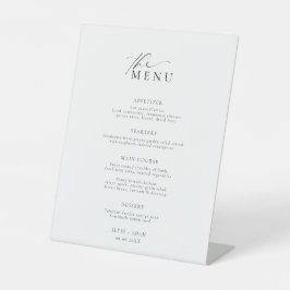 Ellesmere Minimalist Wedding Menu Reclamebord Met Voetstuk