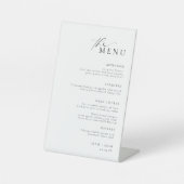 Ellesmere Minimalist Wedding Menu Reclamebord Met Voetstuk (Voorkant)