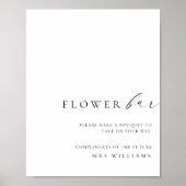 Ellesmere Minimalistisch Boeket Bloem Bar Bord Poster (Voorkant)