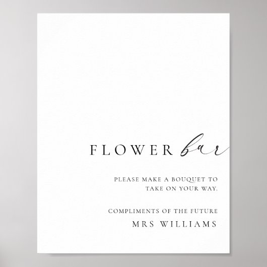 Ellesmere Minimalistisch Boeket Bloemenbar Bord Poster (Voorkant)