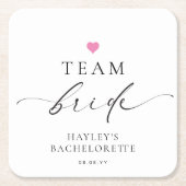 Ellesmere Minimalistisch Team Bruid Bachelorette Kartonnen Onderzetters (Voorkant)