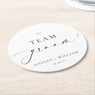 Ellesmere Minimalistisch Team Bruidegom Ronde Kartonnen Onderzetter