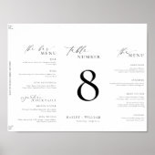 Ellesmere Minimalistisch Tri-Fold Bruiloft Menu Poster (Voorkant)